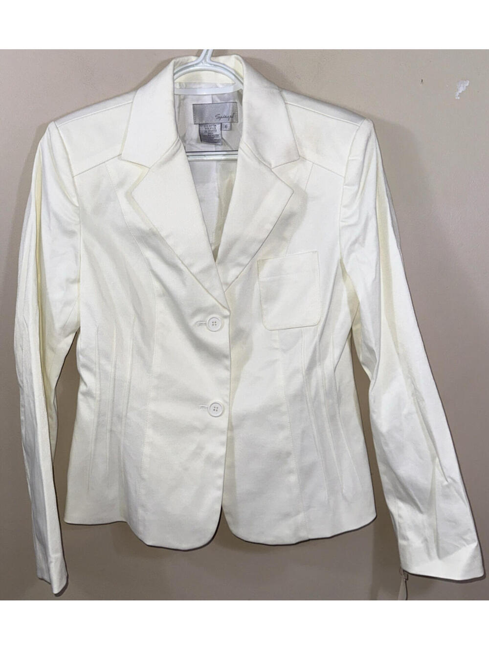 Spiegel Women's White Lined Suit Coat/Blazer Size 6 NWT Dressy or pair w/ jeans